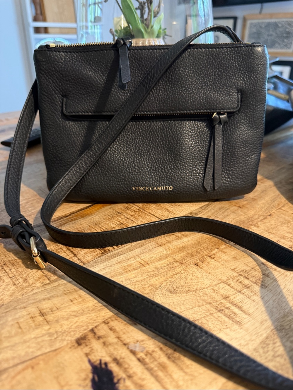 Vince Camuto Gally Leather Crossbody Bag Black